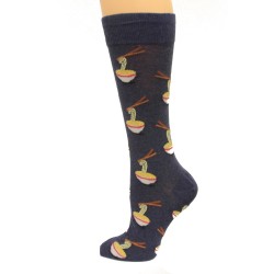 Hot Sox Men's Noodles Crew Socks 1 Pair, Denim Heather, 6.5-12 Shoe Hot Sox Men's Noodles Crew Socks 1 Pair, Denim Heather, 6.5-12 Shoe
