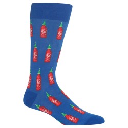 Hot Sox Men's Food and Booze Novelty Casual Crew Socks, Hot sauce (Blue), Shoe Size: 6-12 Hot Sox Men's Food and Booze Novelty Casual Crew Socks, Hot sauce (Blue), Shoe Size: 6-12