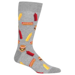 Hot Sox BBQ Food Crew Socks, 1 Pair, Sweatshirt Heather Grey, Men's 6-12.5 Hot Sox BBQ Food Crew Socks, 1 Pair, Sweatshirt Heather Grey, Men's 6-12.5