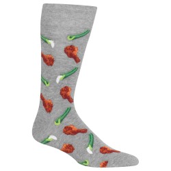 Hot Sox Chicken Wings and Celery Crew Socks, 1 Pair, Sweatshirt Heather Grey, Men's 6-12.5 Hot Sox Chicken Wings and Celery Crew Socks, 1 Pair, Sweatshirt Heather Grey, Men's 6-12.5