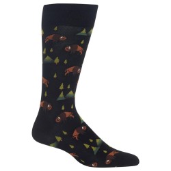 HotSox Mens Bison Socks, Black, 1 Pair, Mens Shoe 6-12.5