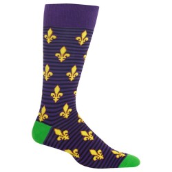 HotSox Mens Fleur de Lis Socks, Purple, 1 Pair, Mens Shoe 6-12.5 HotSox Mens Fleur de Lis Socks, Purple, 1 Pair, Mens Shoe 6-12.5