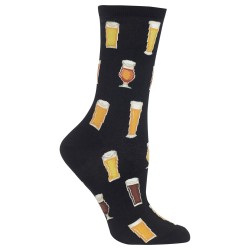 Hot Socks Beer Crew Socks, 1 Pair, Black, Women's 4-10 Shoe Hot Socks Beer Crew Socks, 1 Pair, Black, Women's 4-10 Shoe
