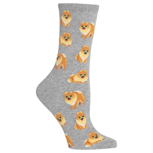 HotSox Womens Pomeranian Socks, Sweatshirt Grey Heather, 1 Pair, Womens Shoe 4-10 HotSox Womens Pomeranian Socks, Sweatshirt Grey Heather, 1 Pair, Womens Shoe 4-10