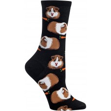 HotSox Womens Guinea Pigs Socks, Black, 1 Pair, Womens Shoe 4-10