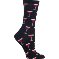 HotSox Womens Cosmo Cocktail Socks, Black, 1 Pair, Womens Shoe 4-10 HotSox Womens Cosmo Cocktail Socks, Black, 1 Pair, Womens Shoe 4-10