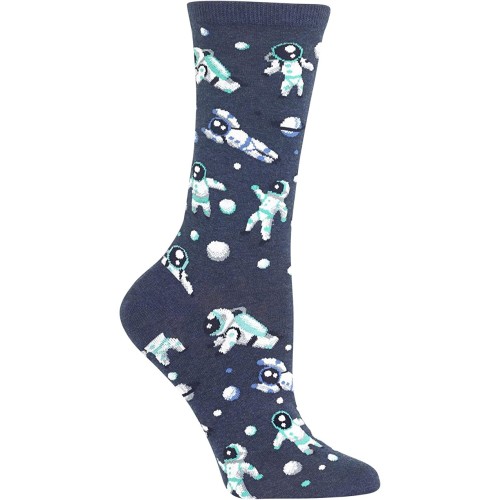 HotSox Womens Astronauts Socks, Denim Heather, 1 Pair, Womens Shoe 4-10