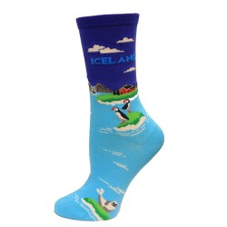 Hotsox Men's Crew Iceland Socks 1 Pair, Bright Blue, Men's Shoe 6.5-12