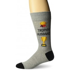 HotSox Mens Trophy Husband Socks, Sweatshirt Grey Heather, 1 Pair, Mens Shoe 6-12.5