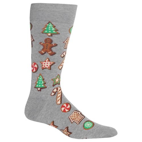 HotSox Mens Christmas Cookies Socks, Sweatshirt Grey Heather, 1 Pair, Mens Shoe 6-12.5 HotSox Mens Christmas Cookies Socks, Sweatshirt Grey Heather, 1 Pair, Mens Shoe 6-12.5