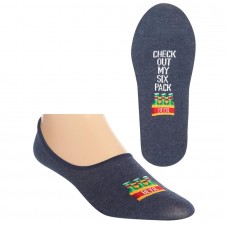 HotSox Mens Check Out My Six Pack Socks, Denim Heather, 1 Pair, Mens Shoe 6-12.5