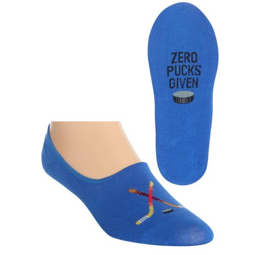 Hot Sox Men's Fun Novelty Liner Socks, Zero Pucks given (Blue), Shoe Size: 6-12 Hot Sox Men's Fun Novelty Liner Socks, Zero Pucks given (Blue), Shoe Size: 6-12