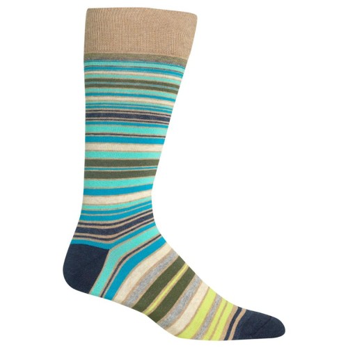 HotSox Mens Variegated Stripe Socks, Hemp Heather, 1 Pair, Mens Shoe 6-12.5 HotSox Mens Variegated Stripe Socks, Hemp Heather, 1 Pair, Mens Shoe 6-12.5