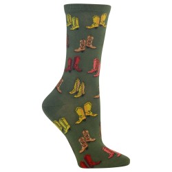 Hot Sox Boots Crew Socks, 1 Pair, Olive, Women's 4-10 Shoe Hot Sox Boots Crew Socks, 1 Pair, Olive, Women's 4-10 Shoe