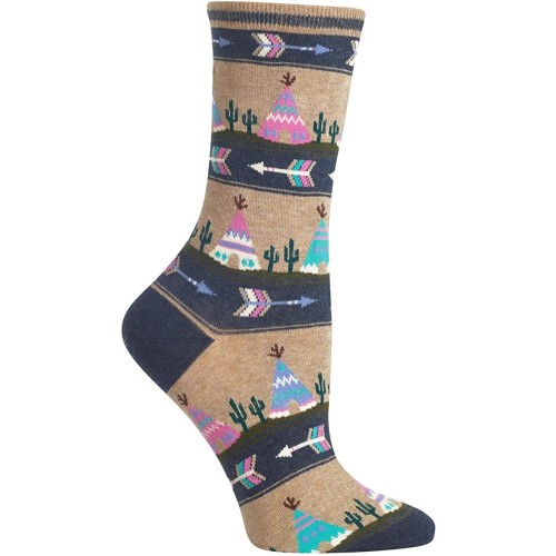 HotSox Womens Tee Pee Socks, Denim Heather, 1 Pair, Womens Shoe 4-10
