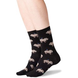 HotSox Womens Hippo Socks, Black, 1 Pair, Womens Shoe 4-10 HotSox Womens Hippo Socks, Black, 1 Pair, Womens Shoe 4-10