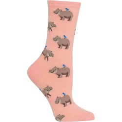 HotSox Womens Hippo Socks, Blush, 1 Pair, Womens Shoe 4-10 HotSox Womens Hippo Socks, Blush, 1 Pair, Womens Shoe 4-10