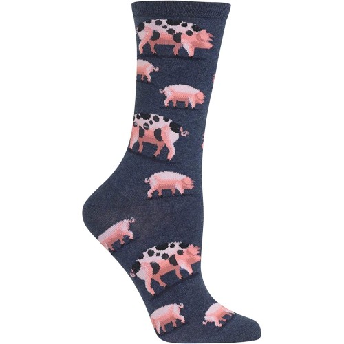 HotSox Womens Spotted Pig Socks, Denim Heather, 1 Pair, Womens Shoe 4-10 HotSox Womens Spotted Pig Socks, Denim Heather, 1 Pair, Womens Shoe 4-10