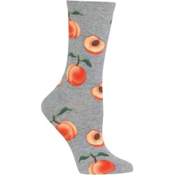 HotSox Womens Peaches Socks, Sweatshirt Grey Heather, 1 Pair, Womens Shoe 4-10