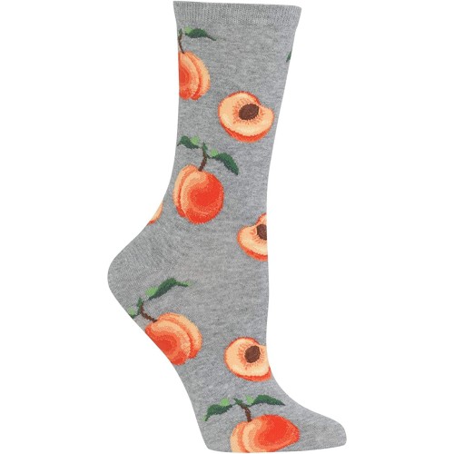 HotSox Womens Peaches Socks, Sweatshirt Grey Heather, 1 Pair, Womens Shoe 4-10