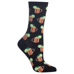 Hot Sox Moscow Mule Crew Socks, 1 Pair, Black, Women's 4-10 Shoe Hot Sox Moscow Mule Crew Socks, 1 Pair, Black, Women's 4-10 Shoe