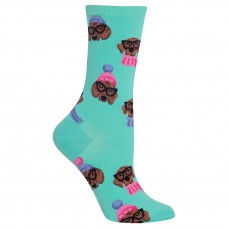 HotSox Womens Dressed Dogs Socks, Mint, 1 Pair, Womens Shoe 4-10