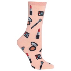 Hot Sox Make Up Crew Socks, 1 Pair, Blush Pink, Women's 4-10 Shoe Hot Sox Make Up Crew Socks, 1 Pair, Blush Pink, Women's 4-10 Shoe