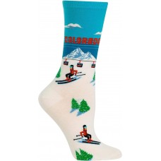 HotSox Womens Colorado Socks, Sky Blue, 1 Pair, Womens Shoe 4-10