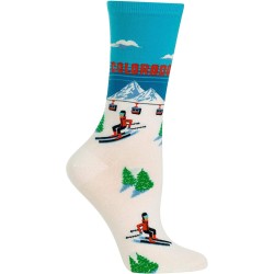 HotSox Womens Colorado Socks, Sky Blue, 1 Pair, Womens Shoe 4-10