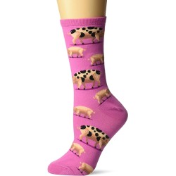 HotSox Womens Spotted Pig Socks, Pink, 1 Pair, Womens Shoe 4-10