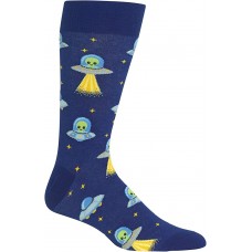 HOTSOX Mens Crew Socks Alien 1 Pair, Dark Blue, Mens 8-12 Shoe