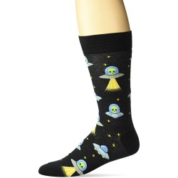 HotSox Alien Socks, Black, 1 Pair, Men Shoe 6-12.5