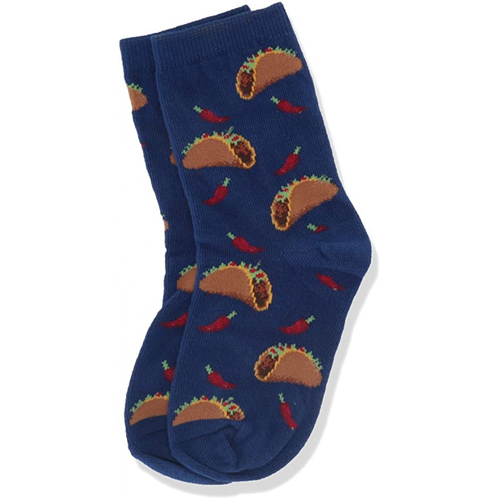 HotSox Kids Tacos Socks, Dark Blue, 1 Pair, Large/X-Large