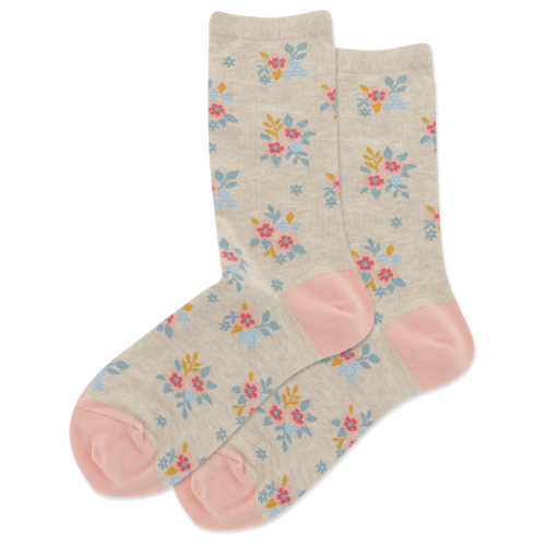 HotSox Ditzy Floral Socks, Natural Melange, 1 Pair, Women Shoe 4-10 HotSox Ditzy Floral Socks, Natural Melange, 1 Pair, Women Shoe 4-10