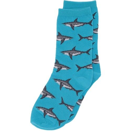 HotSox Kids Great White Sharks Socks, Aqua, 1 Pair, Large/X-Large HotSox Kids Great White Sharks Socks, Aqua, 1 Pair, Large/X-Large
