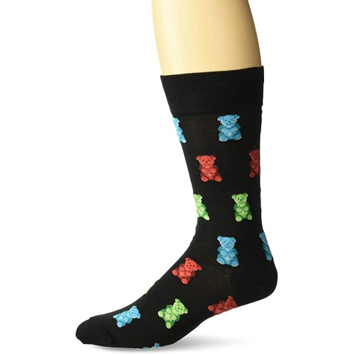 HotSox Mens Gummy Bears Socks, Black, 1 Pair, Mens Shoe Size 6-12.5 HotSox Mens Gummy Bears Socks, Black, 1 Pair, Mens Shoe Size 6-12.5