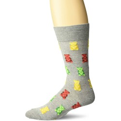 HotSox Mens Gummy Bears Socks, Grey Heather, 1 Pair, Mens Shoe Size 6-12.5 HotSox Mens Gummy Bears Socks, Grey Heather, 1 Pair, Mens Shoe Size 6-12.5