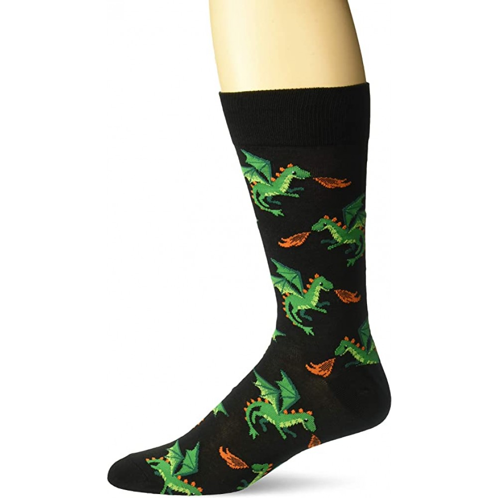 HotSox Dragon Socks, Black, 1 Pair, Men Shoe 6-12.5