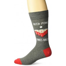 HotSox Mens Beer Pong Socks, Charcoal Heather, 1 Pair, Mens Shoe Size 6-12.5