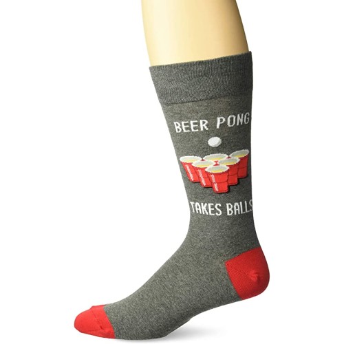 HotSox Mens Beer Pong Socks, Charcoal Heather, 1 Pair, Mens Shoe Size 6-12.5 HotSox Mens Beer Pong Socks, Charcoal Heather, 1 Pair, Mens Shoe Size 6-12.5