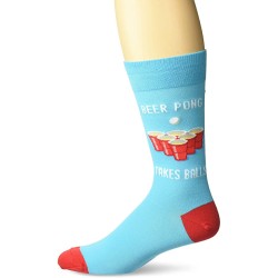 HotSox Mens Beer Pong Socks, Aqua, 1 Pair, Mens Shoe Size 6-12.5 HotSox Mens Beer Pong Socks, Aqua, 1 Pair, Mens Shoe Size 6-12.5