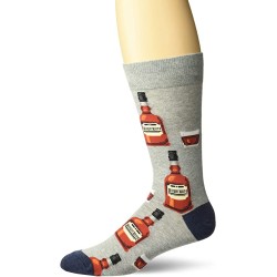 HotSox Mens Bourbon Socks, Grey Heather, 1 Pair, Mens Shoe Size 6-12.5