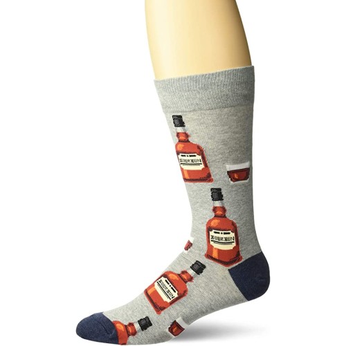 HotSox Mens Bourbon Socks, Grey Heather, 1 Pair, Mens Shoe Size 6-12.5