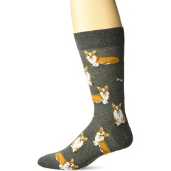 HotSox Mens Corgi Socks, Charcoal Heather, 1 Pair, Mens Shoe Size 6-12.5 HotSox Mens Corgi Socks, Charcoal Heather, 1 Pair, Mens Shoe Size 6-12.5