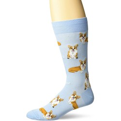 HotSox Mens Corgi Socks, Light Blue, 1 Pair, Mens Shoe Size 6-12.5 HotSox Mens Corgi Socks, Light Blue, 1 Pair, Mens Shoe Size 6-12.5