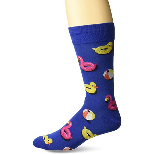 HotSox Mens Pool Floats Socks, Dark Blue, 1 Pair, Mens Shoe Size 6-12.5