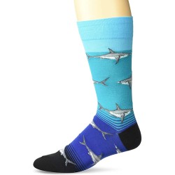 HotSox Mens Great White Sharks Socks, Teal, 1 Pair, Mens Shoe Size 6-12.5 HotSox Mens Great White Sharks Socks, Teal, 1 Pair, Mens Shoe Size 6-12.5