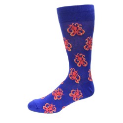 HotSox Octopus Socks, Dark Blue, 1 Pair, Men Shoe 6-12.5