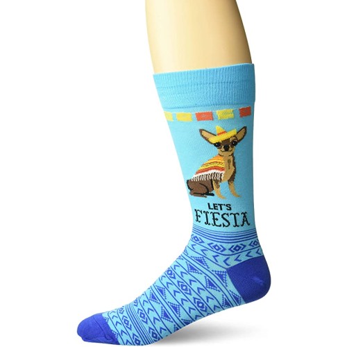 HotSox Mens Lets Fiesta Socks, Aqua, 1 Pair, Mens Shoe Size 6-12.5 HotSox Mens Lets Fiesta Socks, Aqua, 1 Pair, Mens Shoe Size 6-12.5