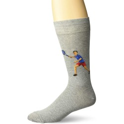 HotSox Mens Tennis Player Socks, Grey Heather, 1 Pair, Mens Shoe Size 6-12.5